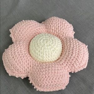 Handmade Crochet Flower Pillow!